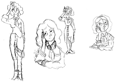 one year of drawing cartoon girl illustration