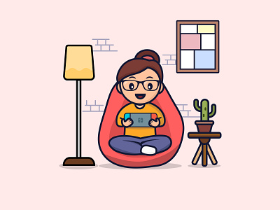 Playing Illustration design illustration nintendo nintendo switch play vector