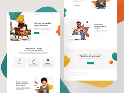 Groceries Delivery — Landing page copy delivery design desktop food groceries homepage illustration landing landing page microcopy onepage page ui ux ux writing website