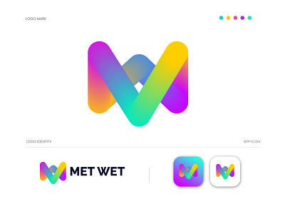 MET WET modern m,w letter logo design abstract app brand identity branding corporate creative design gradient logo logo branding logo design logo designer logo designs logo trends 2020 mw letter logo mw logo mw logo design mw modern logo technology