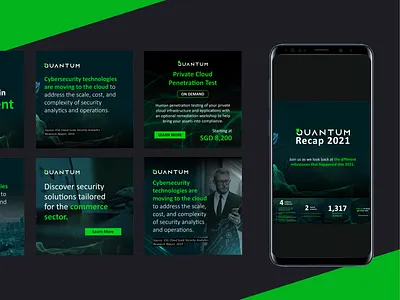 Quantum | Linkedin Ads banner ads cybersecurity graphic design