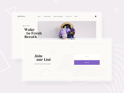 YaFashion fashion landing page site ui ux webdesign