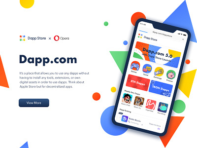 Opera DApps Portal Cooperated with Dapp.com blockchain opera platform product design ui web design