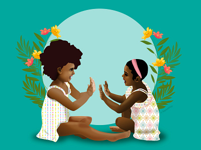 Tucheze - Let's Play african afro art character design childrens illustration design friends games hand games illustration illustrator playing vector