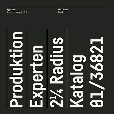 Fabrikat Kompakt — Bold christophkoeberlin ck design fabrikat fonts geometric graphic hannesvondoehren hvd hvdfonts industrial industry kompakt logo sans sansserif specimen typedesign typefamily typography