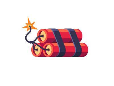 Dynamite daily design dynamite explosives flat icon illustration tnt vector