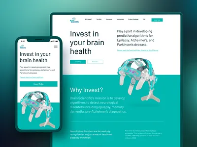 Brain Scientific Website app brain design disease energy health invest landing meditation mobile mobile app product design science ui ux web app web design webdesign website wellness