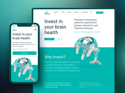 Brain Scientific Website app brain design disease energy health invest landing meditation mobile mobile app product design science ui ux web app web design webdesign website wellness