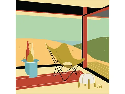 butterfly chair adobe illustration digital illustration flat illustration flatdesign furniture home illustration interior interior design vector design