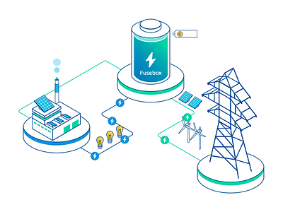 Fusebox Hero Animation animation clean design eco electricity energy illustration minimal vector web