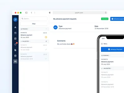 Payfit - Advance payments 💳 app apple big sur design system interface iphone minimalism minimalist payment product design real project responsive ui ux uxui