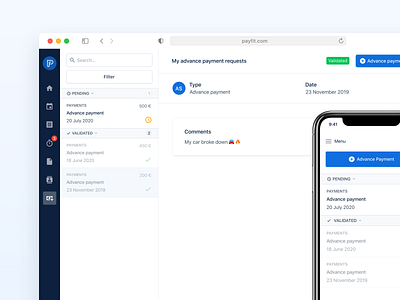 Payfit - Advance payments 💳 app apple big sur design system interface iphone minimalism minimalist payment product design real project responsive ui ux uxui