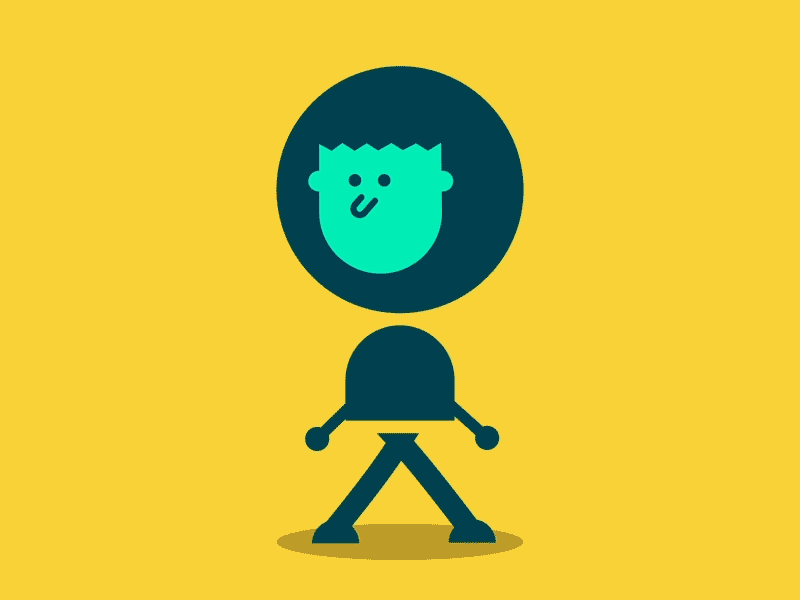 Walk character design illustration loop vector