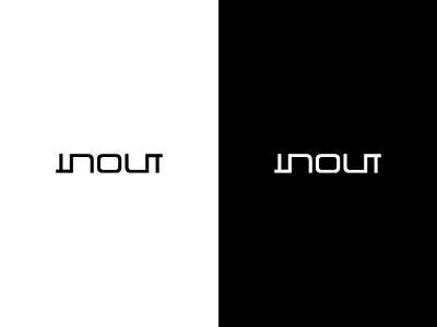 Inout Logo for reciever branding in logo logo design minimal out tech tech logo upsidedown