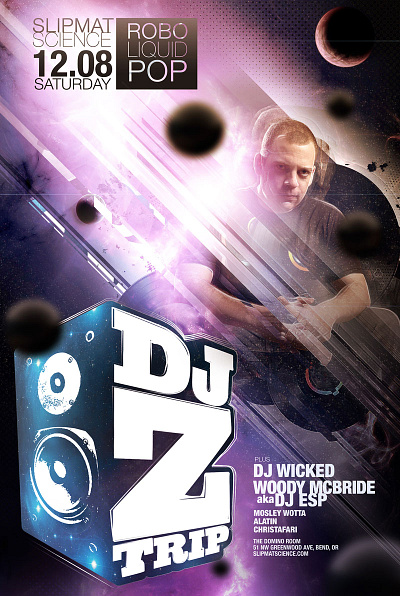 DJ Z Trip - Concert Poster - Bend, Oregon 3d event flyer event poster glitch graphic design poster