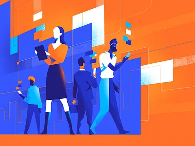 Interactive Society digital addiction digital era digital society illustration interaction network people people illustration sharing society virtual society