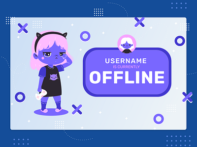 cute banner for offline illustration