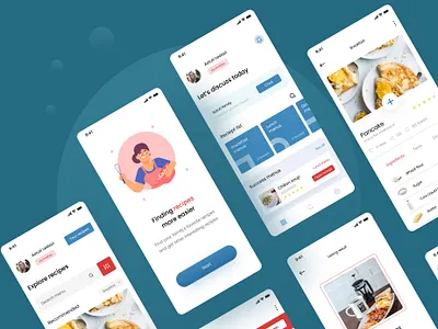 Food recipes app app design figma food food app food illustration minimal recipes app simple design ui uidesign uiux ux