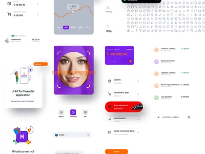 Waller - financial UI Figma kit app design figma finance icons illustration mobile mobile app ui ui kit uidesign userinterface ux ui