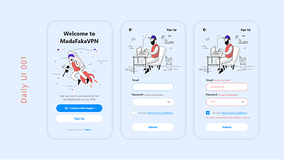 Daily UI Design // 001 dailyui signup ui ui design uidesign uiux