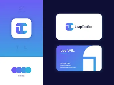 Leap Tactics - Business Card Design app icon app logo design brand identity branding branding agency business card chain creative finance hire me letter l links logo design logomark logotype management modern monogram t logo typography