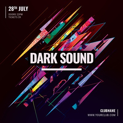 Dark Sound Flyer abstract design download flyer graphic design graphicriver instagram instagram template photoshop poster psd template