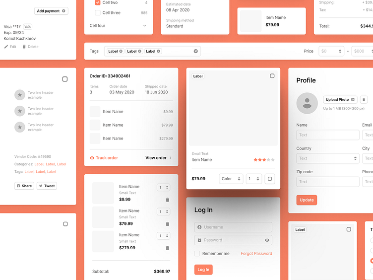 Sections Ecommerce Wireframe Kit by Pixsellz on Dribbble