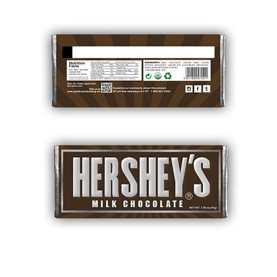 Hershey Bar Candy Bar Wrapper - Fully Editable bar branding candy design hershey logo mars powerpoint