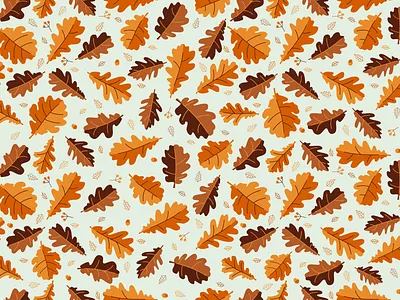 Oak Leaf Pattern acorn acorns autumn decorative defoliation fall foliage forest herb leaf leaf fall leaves nature oak ornamental pattern plant seamless