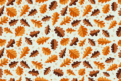 Oak Leaf Pattern acorn acorns autumn decorative defoliation fall foliage forest herb leaf leaf fall leaves nature oak ornamental pattern plant seamless