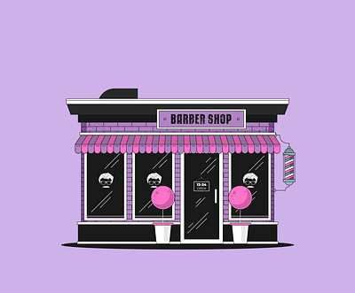 Barbershop barber barbershop flat illustration vector