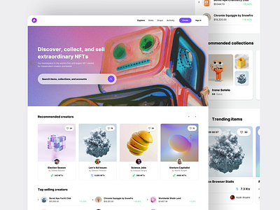 Landing Page (Storefront) for NFT Marketplace - NeoFT UI kit art coin crypto design landing page marketplace nft nfts product design sell startup store storefront token trading ui ui design ui kit user interface ux