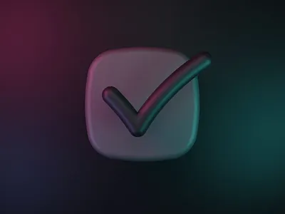 Check App Icon 3d 3d modeling check checkmark icon icon design iconography logo mark