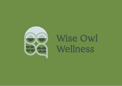 Wise Owl Wellness branding contemporary design green health logo owl owl logo simple wellness