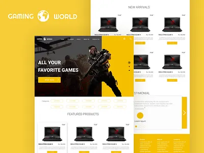 Gaming Store ecommerce figma gaming shopping simple clean interface store ui ux web design