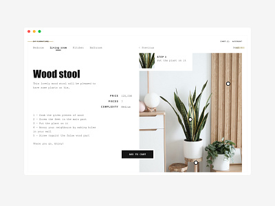 Wood stool website design design design challenge ecommerce ecommerce design plant shop ui ux webdesign website website design xd design xddailychallenge