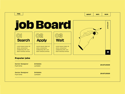 Job Board Concept concept illustraion landingpage simple ui ux web web design website
