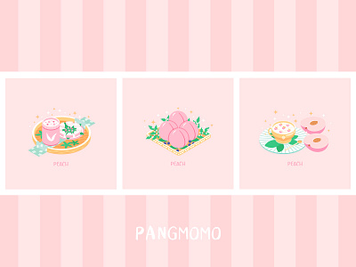 cheerful food （peach） cheerful delicious design flat food fruit illustration pink