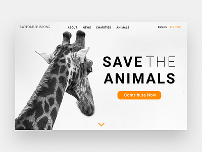 Save The Animals Landing Page dailyui design inspiration ui ui design ui ux uidesign uiux user experience user interface design