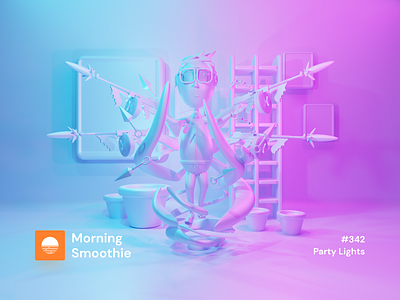 Party Lights 3d 3d art blender blender3d character character design characterdesign characters diorama illustration isometric isometric design isometric illustration low poly party