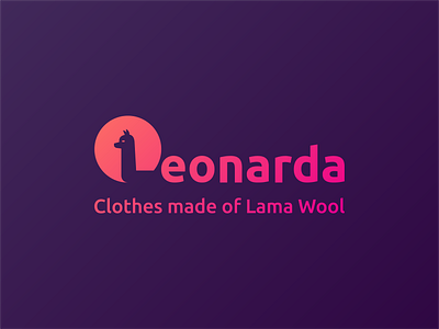 Leonarda logo alpaca branding clothes design gradient icon lama logo typography vector wool