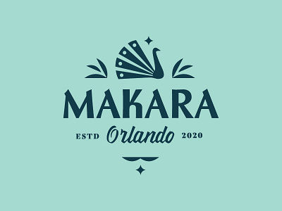 Makara Logo apartments bird logo brand logo orlando palm leaves peacock peacock logo typography