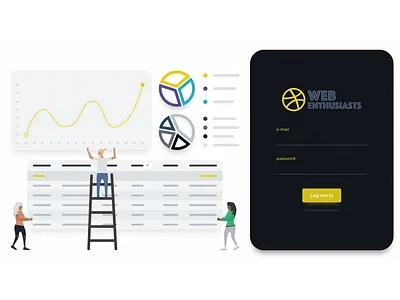 Login page illustration login page login screen web ui design