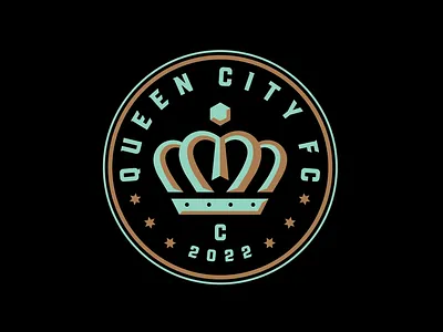 Queen City FC Concept badge branding charlotte coin crown design football logo mint mls north carolina soccer sports