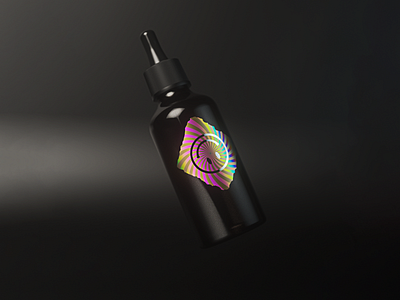 Mystery Drops 3d 3d art acid bottle foil holographic modeling product psychedelic render smiley