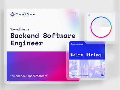 We're Hiring! Backend Software Engineer backend branding clean connect dailyui engineer glass hiring instagram post network social socialmedia software space ui ux