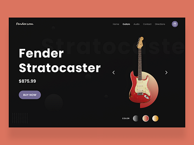 Landing Page Design for Fender.com(Guitars) design minimal ui ui ux ui design uidesign uidesigner uiux web website