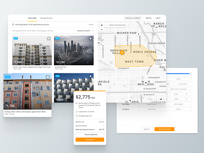 Web Application for Tenants appartment appartments rental clear design figma landlord marketpalce rental simple tenant ui uiux user experience user interface ux web web design website website builder