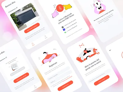 App - Open with your phone access add picture app bluetooth design garage garageband illustration log in minimal no access open door parking parking app phone registration ui ux