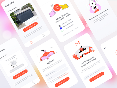 App - Open with your phone access add picture app bluetooth design garage garageband illustration log in minimal no access open door parking parking app phone registration ui ux